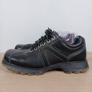 Bed Stu Mens 9 Black Leather Rugged Y2K Lace Up Shoes Urban Chunky